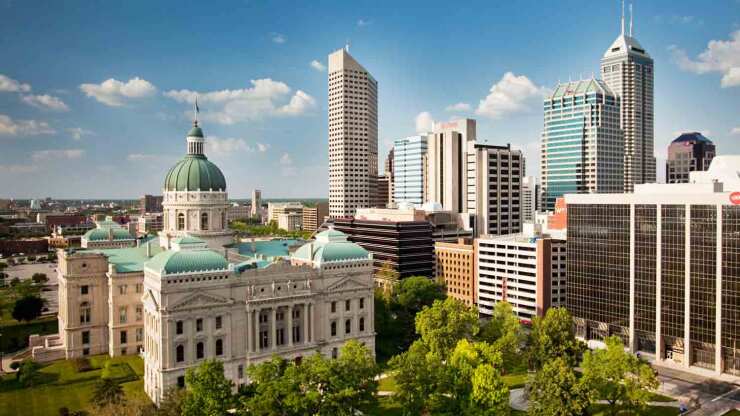 The Indiana State Capitol in Indianapolis.